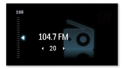 Digital tuning with 20 pre-set stations for extra convenience