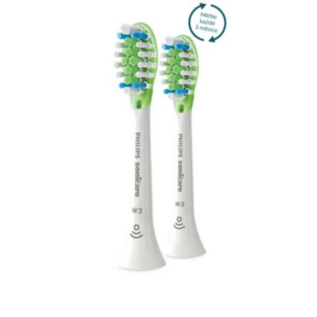 HX9062/17 Philips Sonicare W3 Premium White Standardní velikost hlavice sonického kartáčku 2 ks