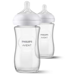 Avent Natural Response Babyflasche aus Glas 1M+ 240ml 2er-Pack