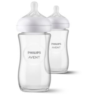 Natural Response Glass baby bottles with Flow 3 teat