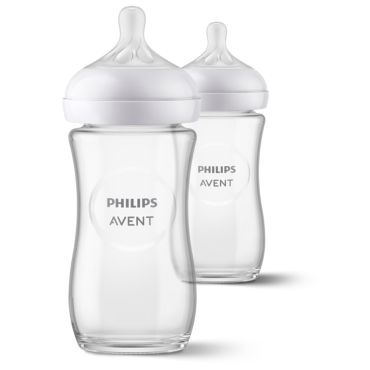 Philips Avent Natural Response בקבוק זכוכית 240 מ"ל, פטמה  1+ חודשים, 2 יחידות