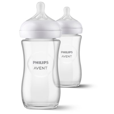 Philips Avent Natural Response Bottle glass 240ml, teat 1+ months, 2 pieces
