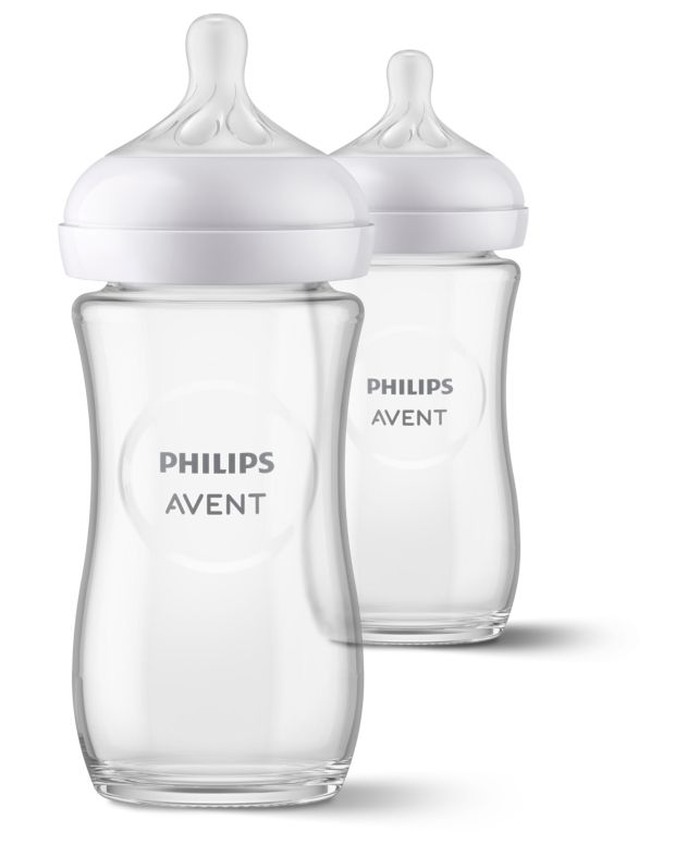 Philips Avent Natural Response Bottle glass 240ml, teat 1+ months, 2 pieces