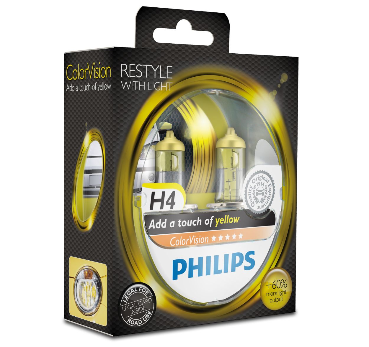 Philips WeatherVision H4 9003 HB2 2900K Yellow Light Car Headlight