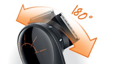 Cabezal con giro de 180° para un alcance fácil.