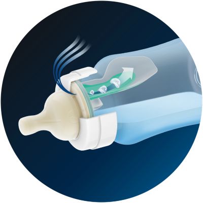 Valve in the nipple prevents vacuum build-up*