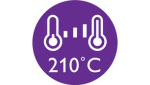 210Â°C professional temperature for perfect salon results