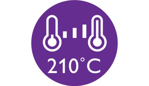 210°C professional temperature for perfect salon results