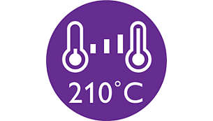 Stosowana przez profesjonalistów temperatura 210°C pozwala uzyskać wspaniałe efekty jak w salonie