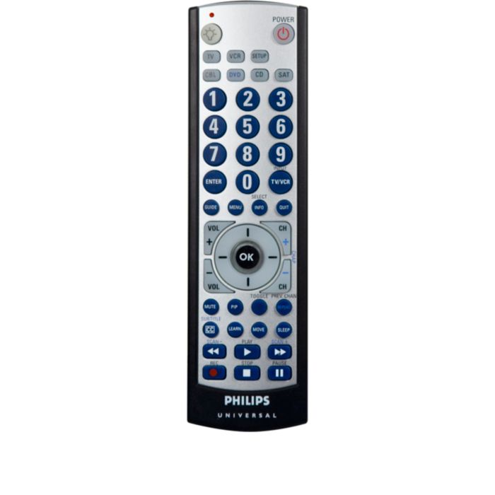 Télécommande programmable pour 6 appareils à grosses touches