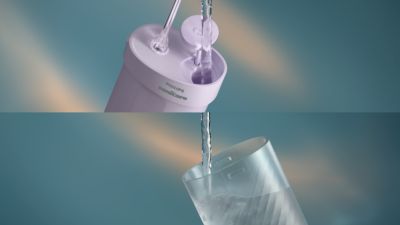 Depósito de água de 200 ml colapsável para uma limpeza completa em 60 seg.