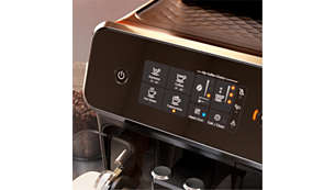 Easy selection of your coffee with intuitive touch display