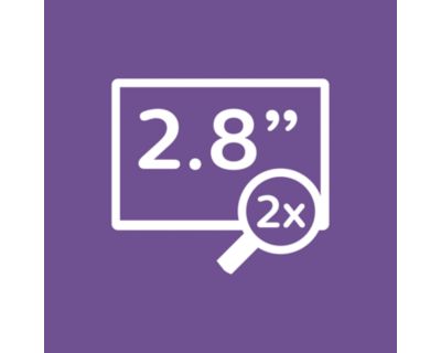 2.8" color screen with 2x zoom