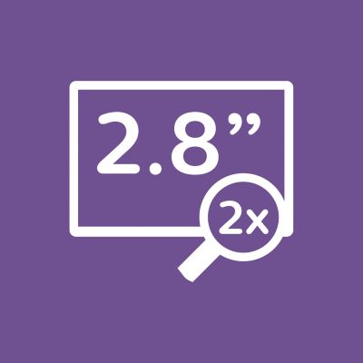 High resolution 2.8" (7.2 cm) screen with night vision