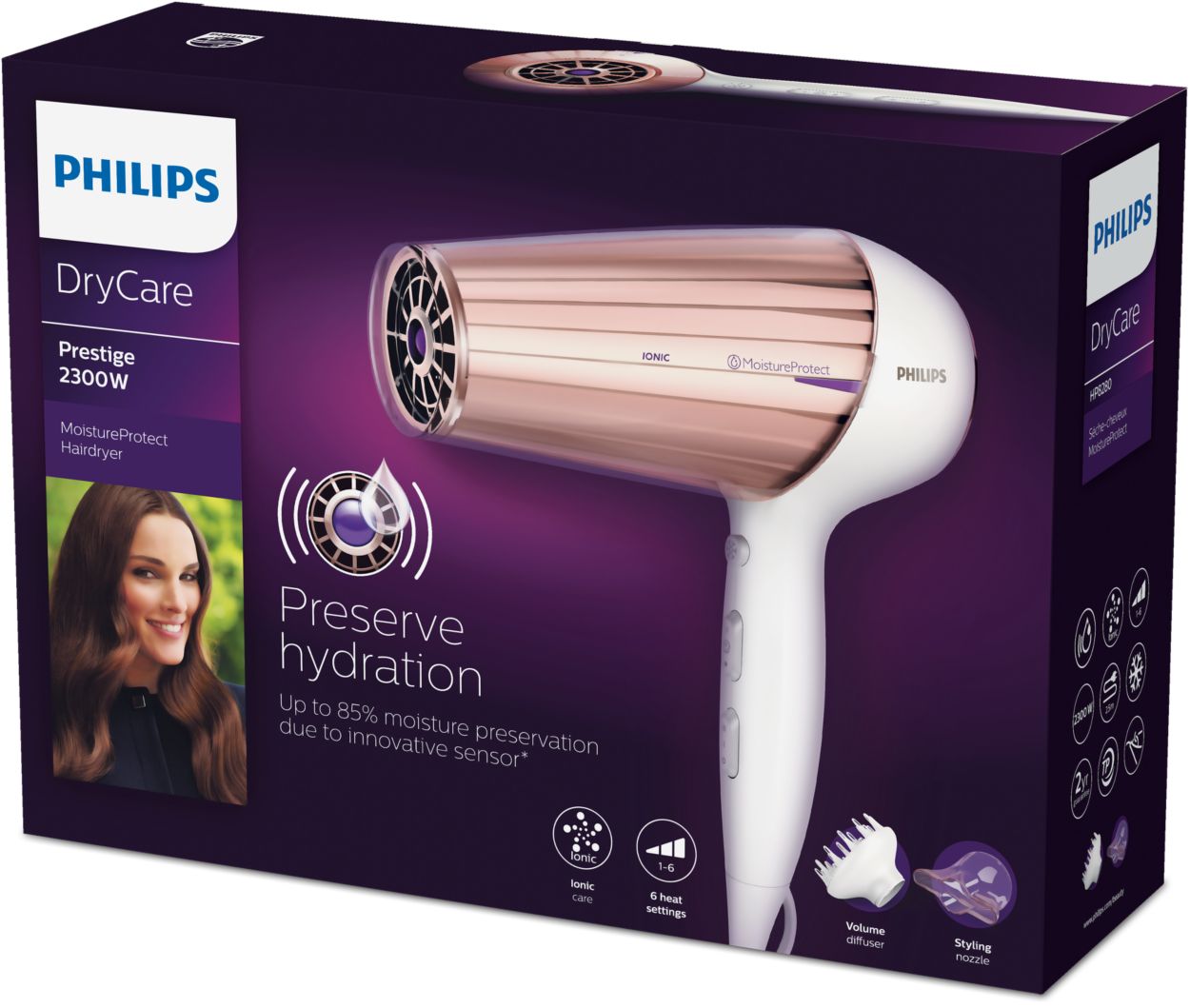 DryCare Prestige MoistureProtect Hairdryer HP8280 00 Philips