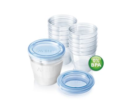 Avent breast best sale milk containers