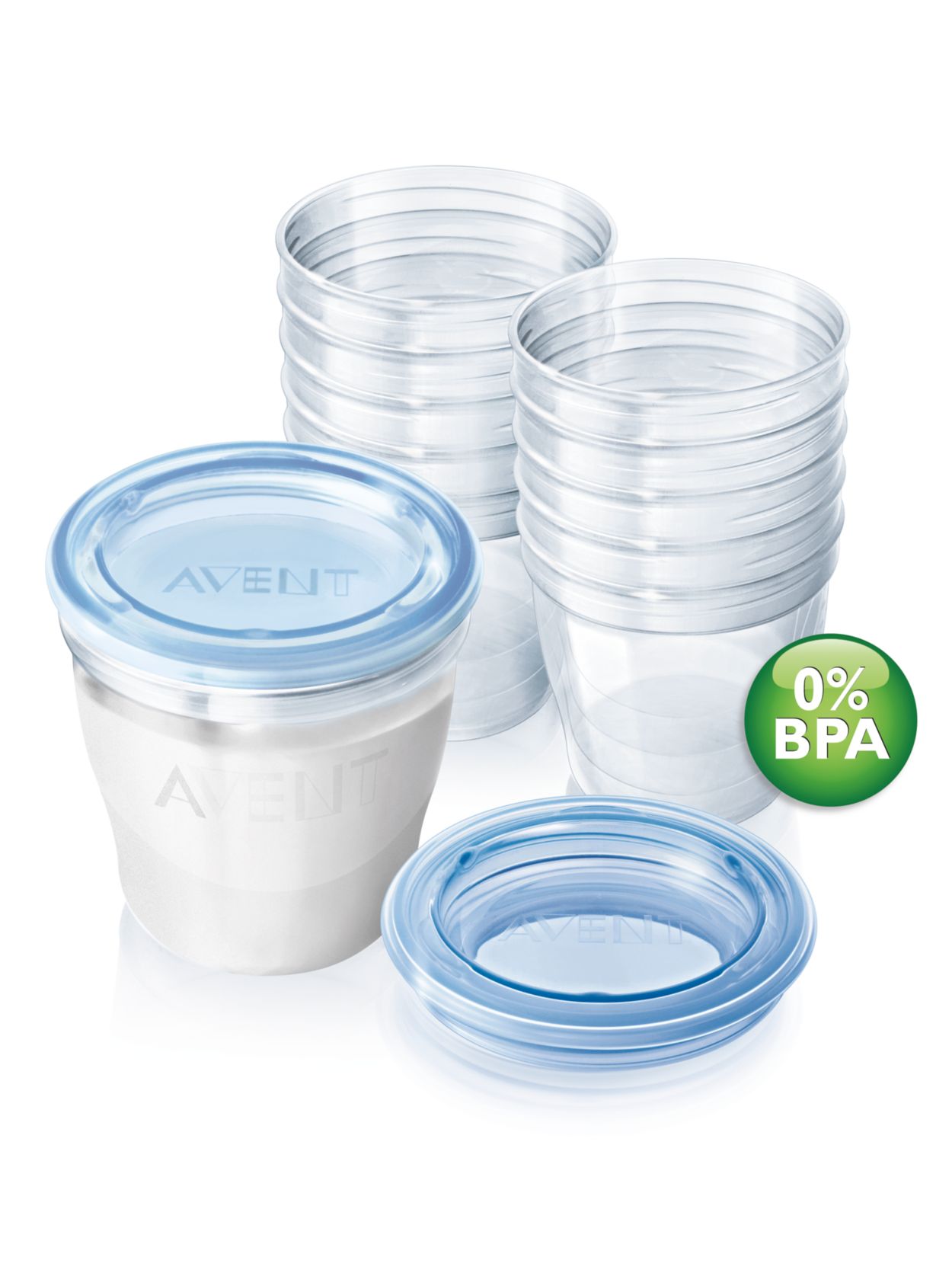 VIA Pots de conservation pour lait maternel Avent SCF612/10