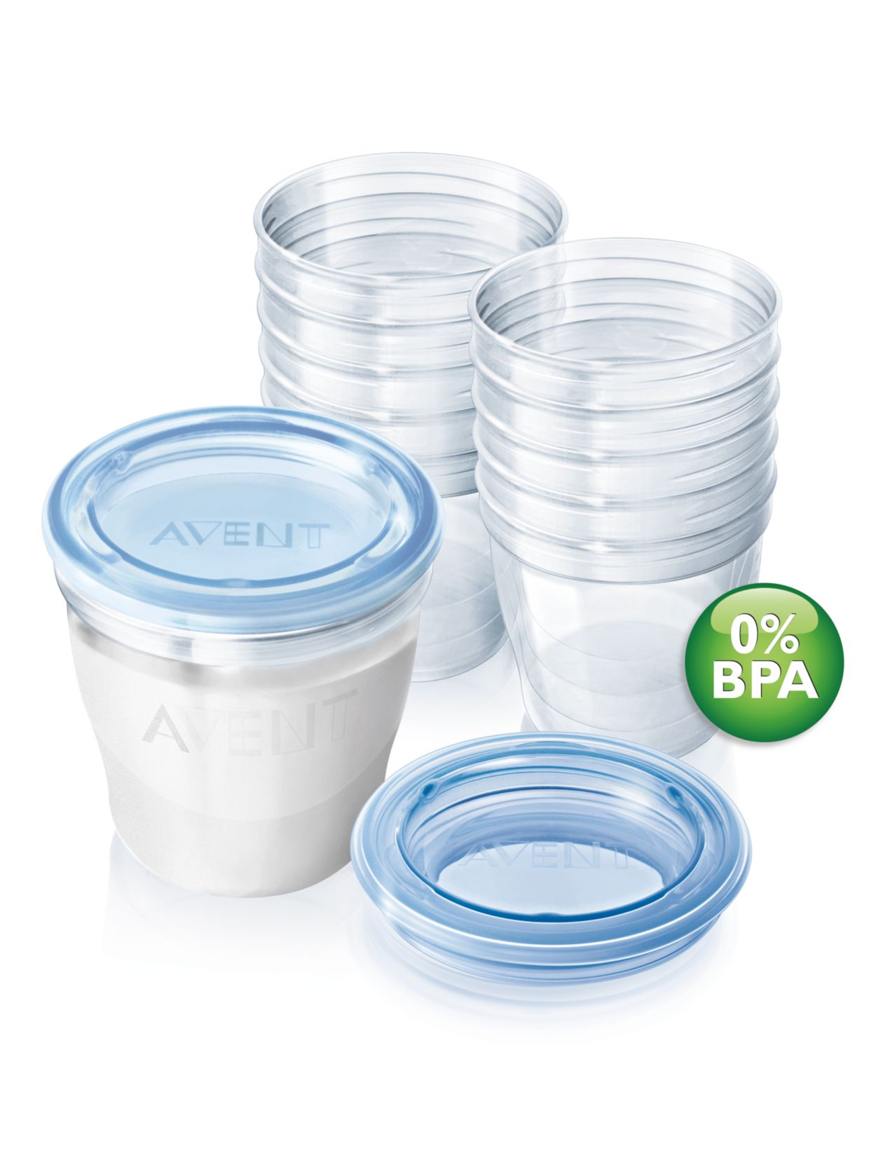 Lot de 5 pots de conservation pour lait maternel Philips AVENT transparent  - Philips Avent