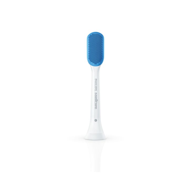 Click-on tongue brush