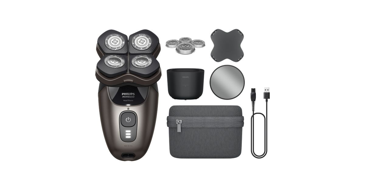 Norelco Head Shaver Pro 9000 Series Premium shaver with deluxe