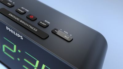 Dual alarm function. Set two alarms