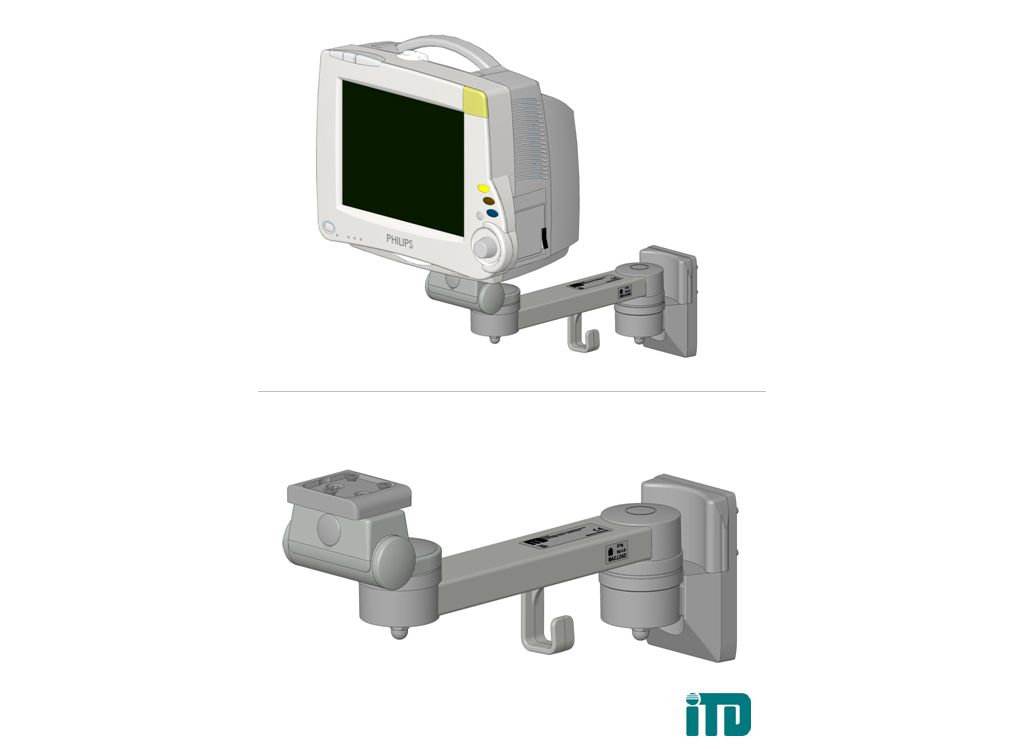 Single support arm on ITD support extrusion: Mounting kit
