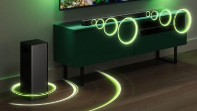 2.1 channels. Wireless subwoofer for deeper bass