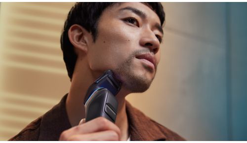 Regolabarba ad aggancio con 5 impostazioni di lunghezza