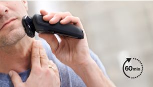 60 minutes of cordless shaving from a 1-hour charge