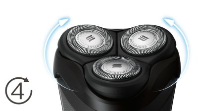 Heads flex in 4 directions to easily shave every curve