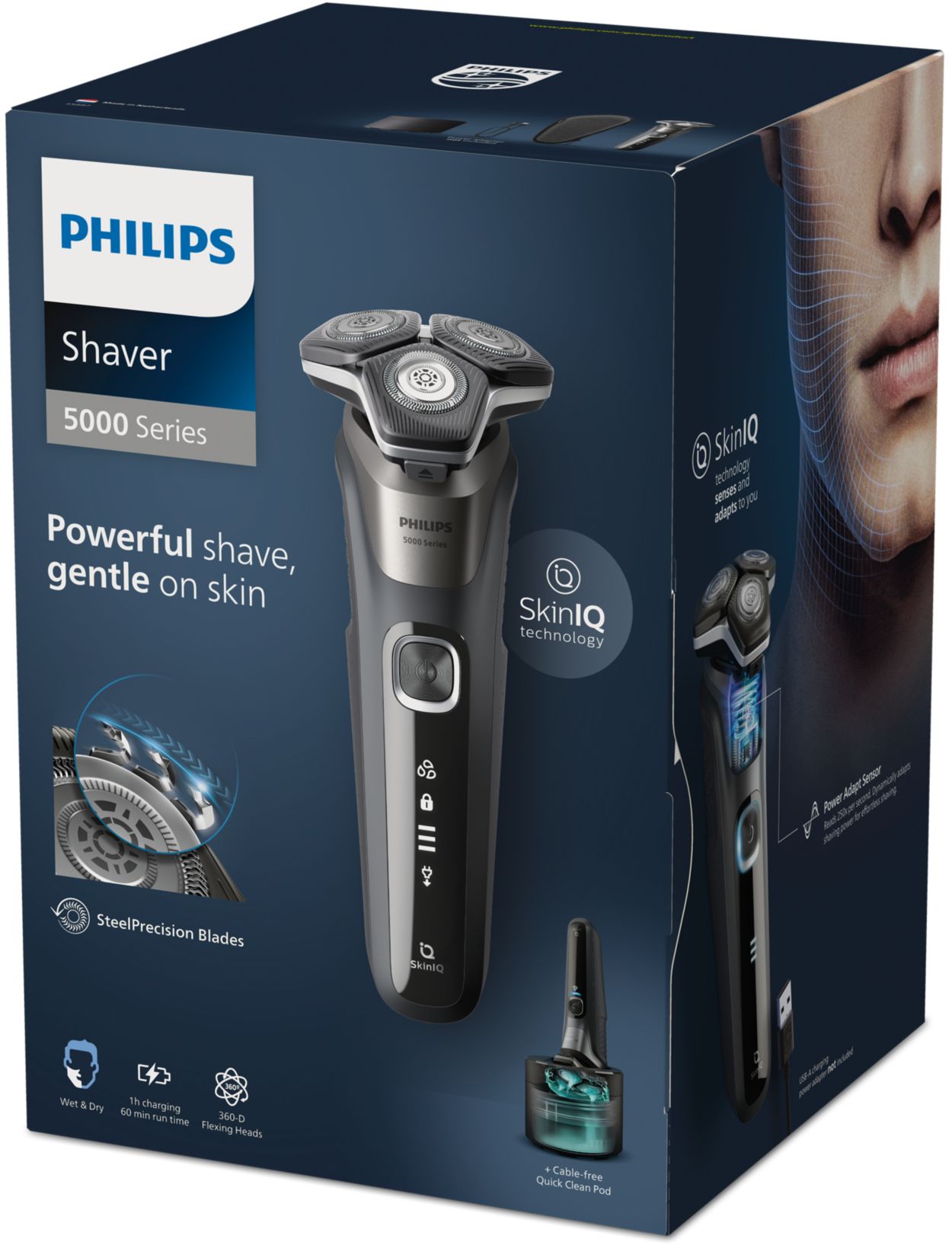 Philips Rasoir électrique Série 5000 pour homme Wet & Dry avec tondeuse  rétractable, brosse de nettoyage, coffret de voyage et 4 cartouches Quick  Clean (modèle S5885/69) : : Hygiène et Santé