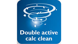 Double Active Calc System prevents scale build-up
