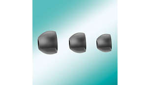 3 wymienne gumowe nasadki zapewniają optymalne dopasowanie