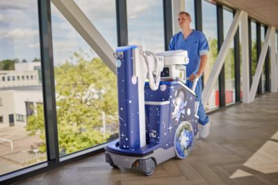 Ergonomisch en pediatrisch ontwerp voor de DR 7000 premium mobiele r&ouml;ntgen
