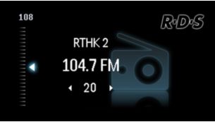Radio FM avec RDS et 20 présélections pour un plus grand choix de musique