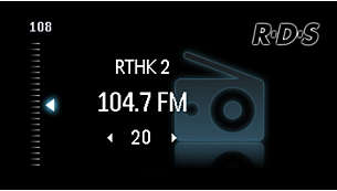 FM radio with RDS and 20 presets for more music options