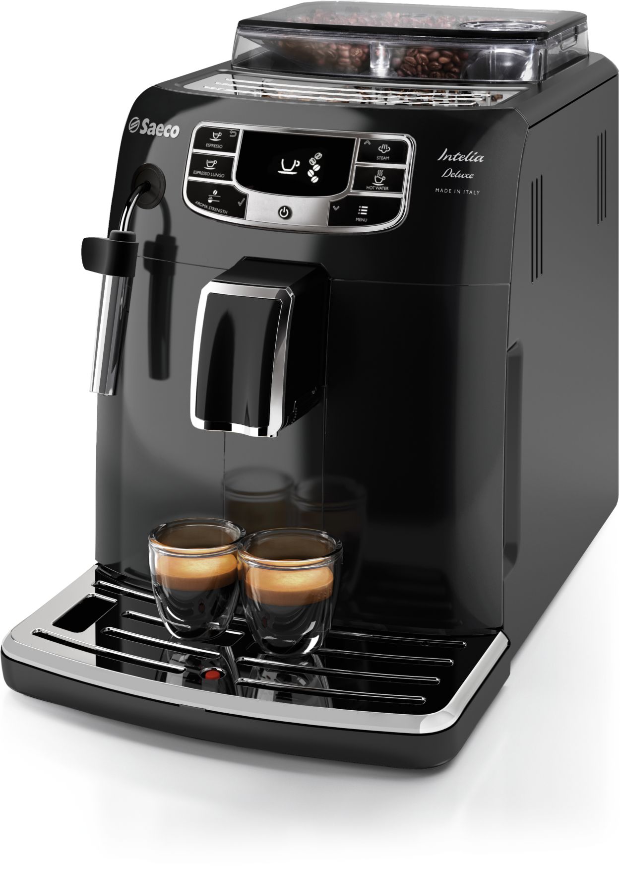 Saeco Intelia Deluxe - Cafetera espresso super automática, con recipiente  para leche   price tracker / seguimiento,  los gráficos de  historial de precios,  los relojes de precios,  alertas