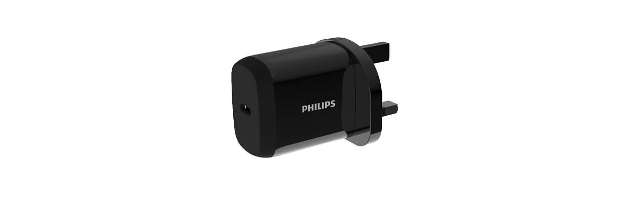 Wall charger with USB-C port