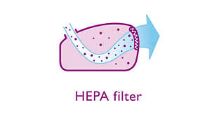 HEPA filter for excellent filtration of the exhaust air