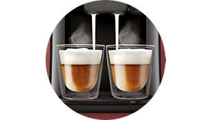 Vaid SENSEO® Latte Duo kohvimasinaga saate serveerida korraga 2 piimajooki