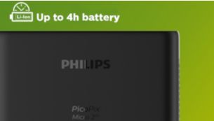 batterie intégrée de 4 heures pour une projection sans fil