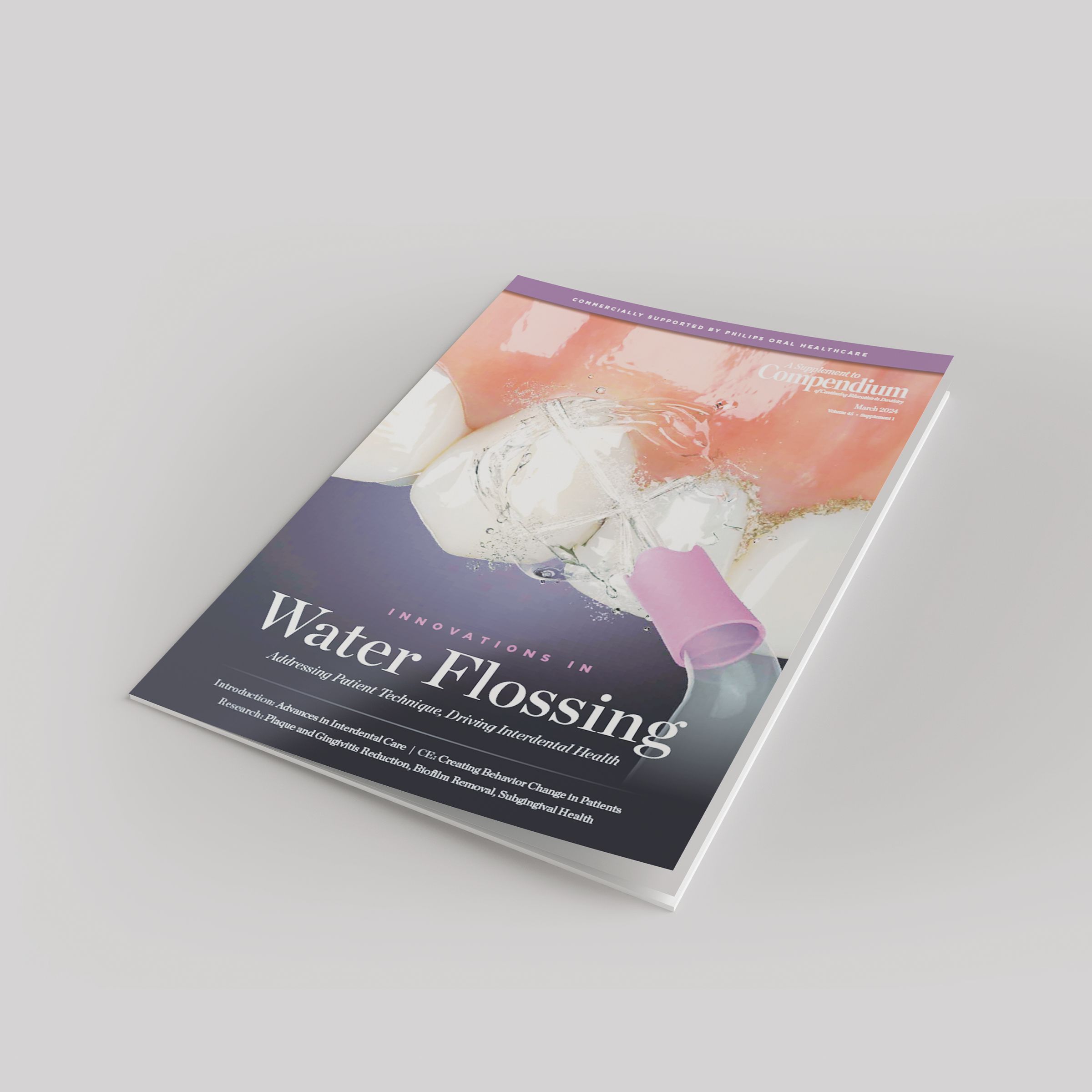 Cordless power flosser being picked up off counter