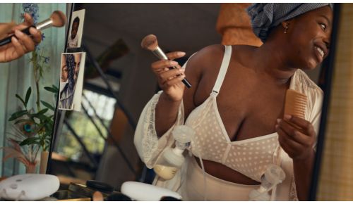 Rechargeable unit for hands-free portable pumping