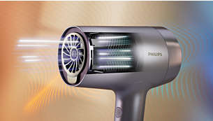 Intelligent Hot & Cold Mode for up to 60% shinier hair*