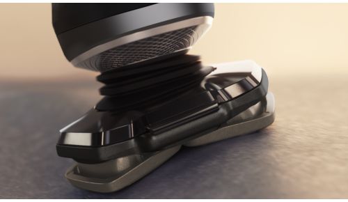 Anpassar sig till varje kontur i ansiktet för att komma åt svåra hårstrån