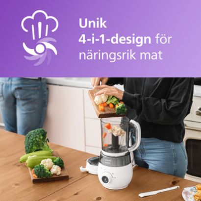 Ångkoka, mixa, tina och värm upp igen