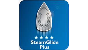 SteamGlide Plus-Bügelsohle: Unsere beste Leistung bei der Gleitfähigkeit für schnelleres Bügeln