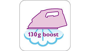 130 g steam boost to remove stubborn creases easily