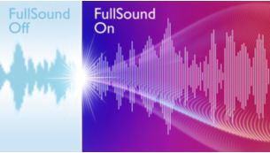 Tehnologija FullSound™ zagotavlja pristno glasbo MP3