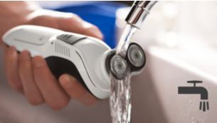 Shaver can be rinsed clean under the tap